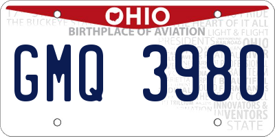 OH license plate GMQ3980