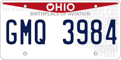 OH license plate GMQ3984