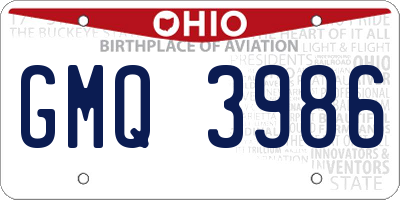 OH license plate GMQ3986