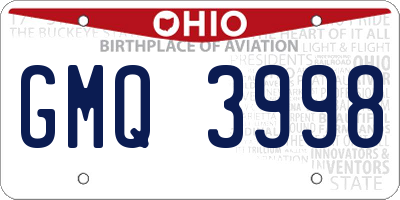 OH license plate GMQ3998