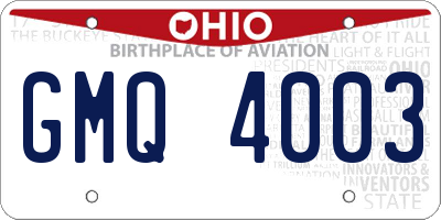 OH license plate GMQ4003