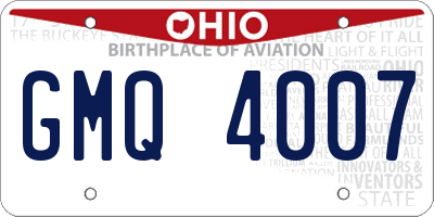OH license plate GMQ4007