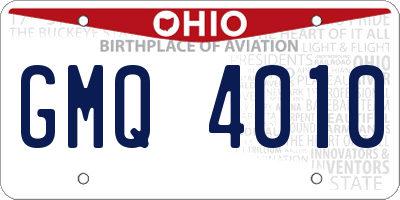 OH license plate GMQ4010