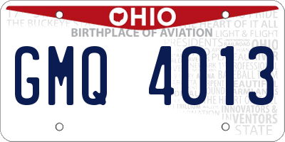 OH license plate GMQ4013