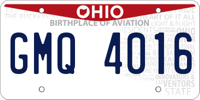 OH license plate GMQ4016