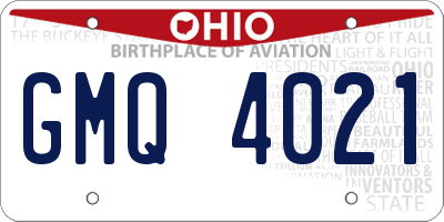 OH license plate GMQ4021