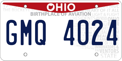 OH license plate GMQ4024