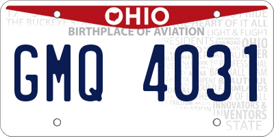 OH license plate GMQ4031