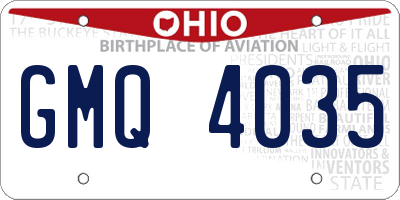 OH license plate GMQ4035