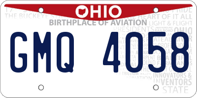 OH license plate GMQ4058