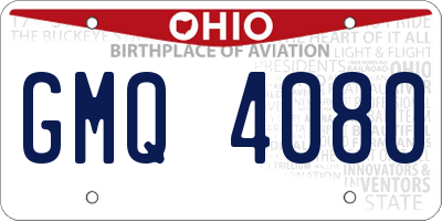 OH license plate GMQ4080