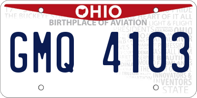 OH license plate GMQ4103