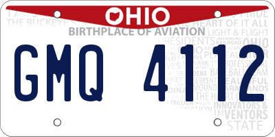 OH license plate GMQ4112