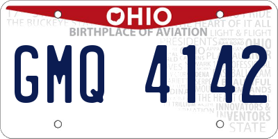 OH license plate GMQ4142
