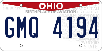 OH license plate GMQ4194
