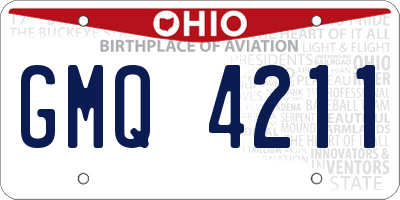 OH license plate GMQ4211