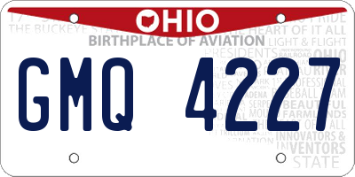 OH license plate GMQ4227