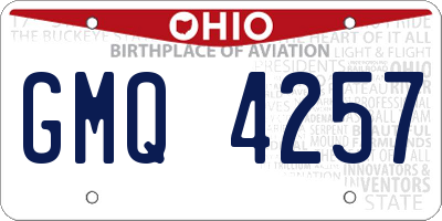 OH license plate GMQ4257