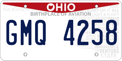 OH license plate GMQ4258