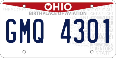 OH license plate GMQ4301