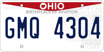 OH license plate GMQ4304