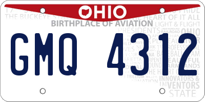 OH license plate GMQ4312