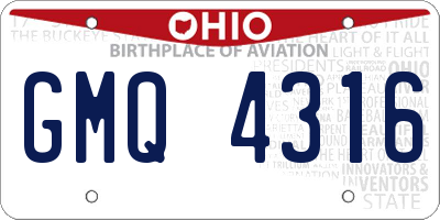 OH license plate GMQ4316