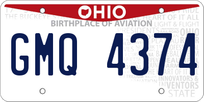 OH license plate GMQ4374