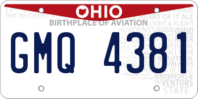 OH license plate GMQ4381