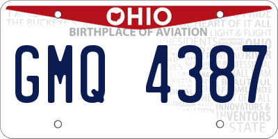 OH license plate GMQ4387