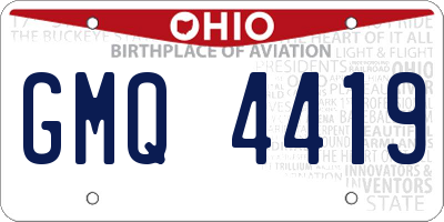 OH license plate GMQ4419