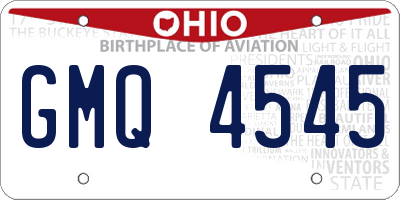 OH license plate GMQ4545