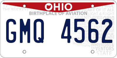 OH license plate GMQ4562