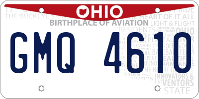 OH license plate GMQ4610
