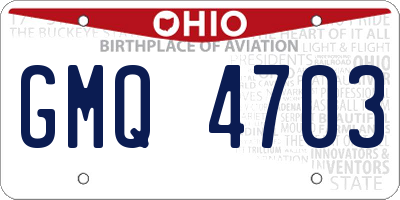 OH license plate GMQ4703