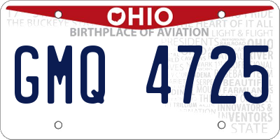 OH license plate GMQ4725