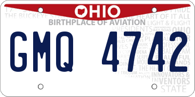 OH license plate GMQ4742