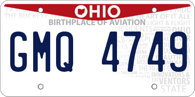 OH license plate GMQ4749