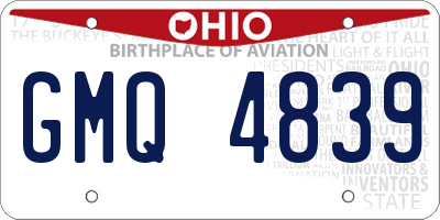 OH license plate GMQ4839