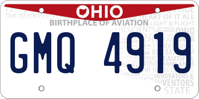 OH license plate GMQ4919