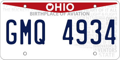 OH license plate GMQ4934