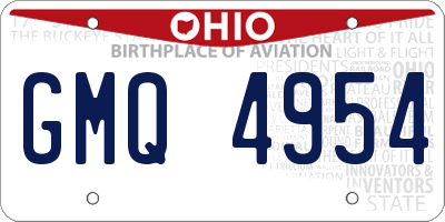 OH license plate GMQ4954