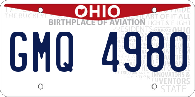 OH license plate GMQ4980