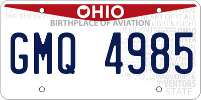 OH license plate GMQ4985