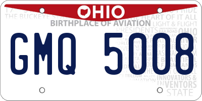 OH license plate GMQ5008