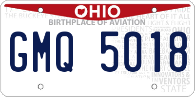 OH license plate GMQ5018