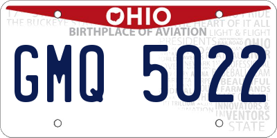 OH license plate GMQ5022