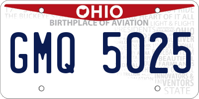 OH license plate GMQ5025