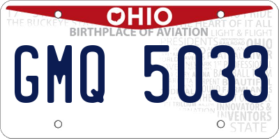 OH license plate GMQ5033