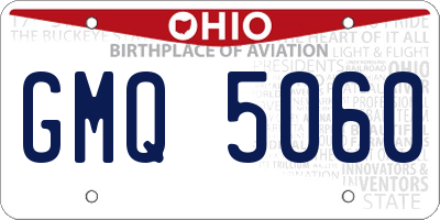 OH license plate GMQ5060